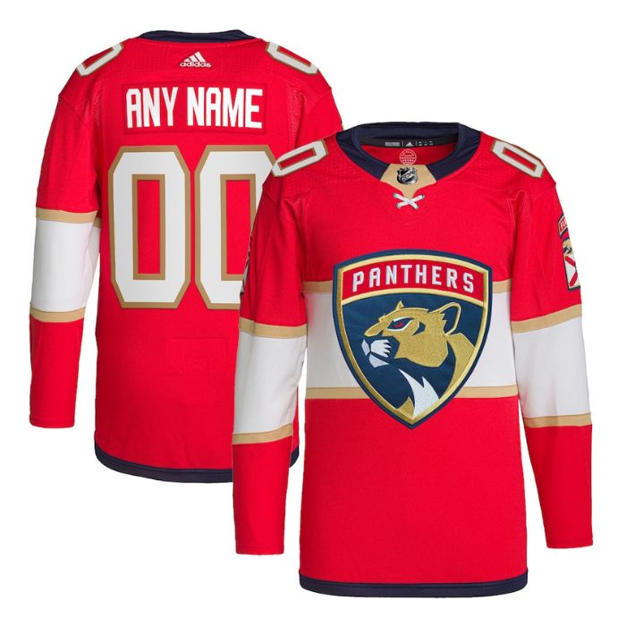 Florida Panthers Unisex Home Primegreen Pro Custom Jersey - Red