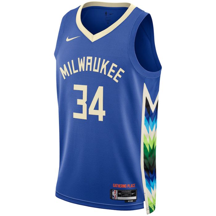 Giannis Antetokounmpo Milwaukee Bucks Unisex  Swingman Jersey - City Edition - Royal