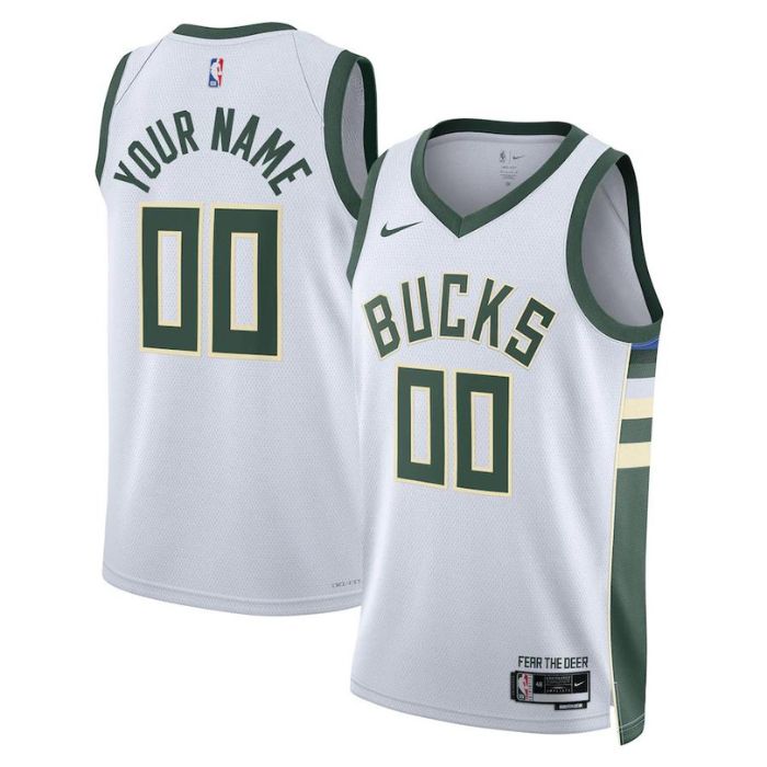 Milwaukee Bucks Unisex 202223 Swingman Customized Jersey White - Association Edition