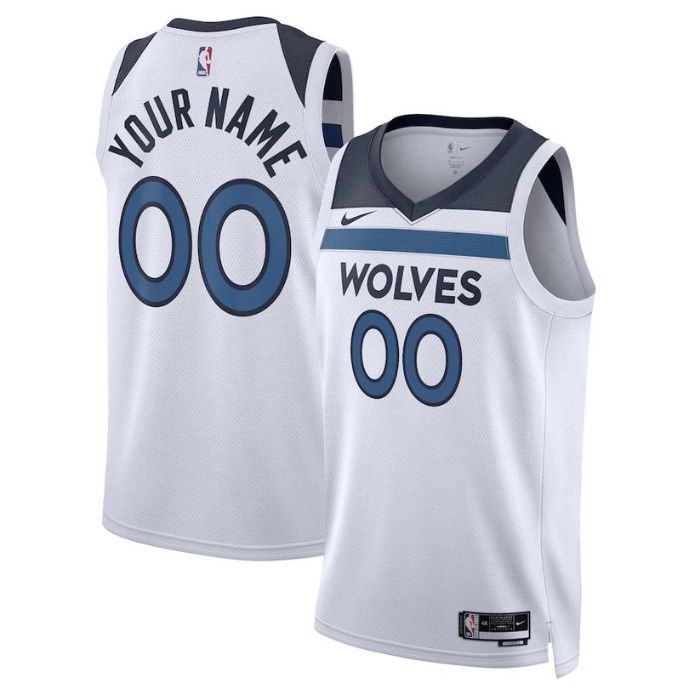 Minnesota Timberwolves Unisex 202223 Swingman Custom Jersey White - Association Edition