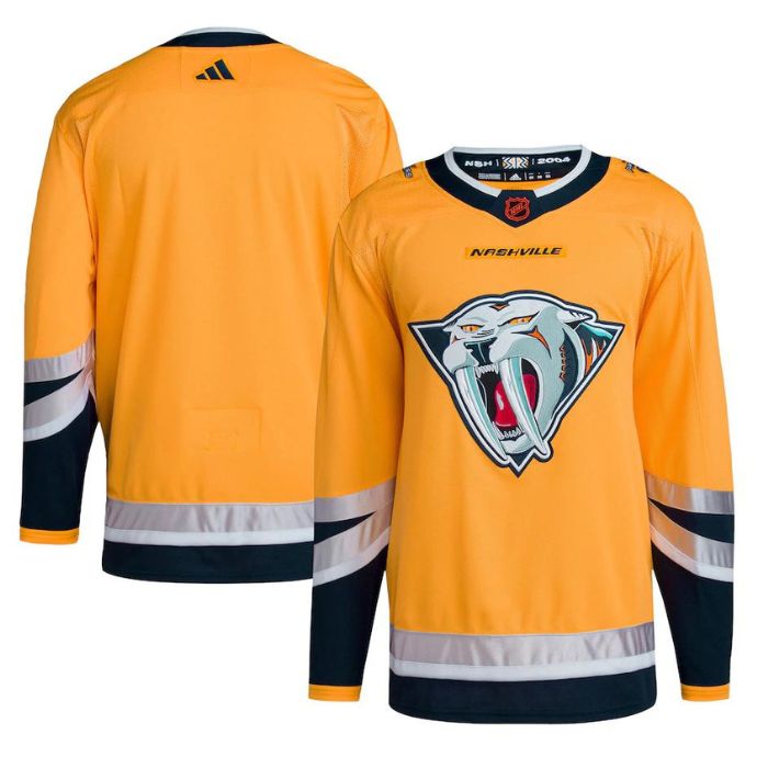 Nashville Predators Unisex Reverse Retro 2.0 Pro Custom Jersey - Yellow