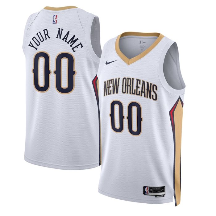 New Orleans Pelicans Unisex 202223 Swingman Custom Jersey White - Association Edition