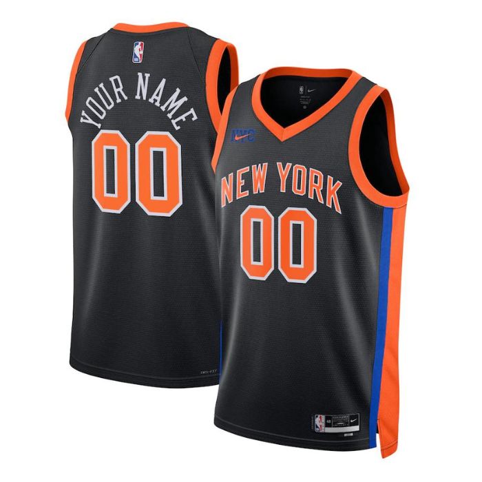 New York Knicks Unisex 202223 Swingman Custom Pro Official Jersey - City Edition - Black