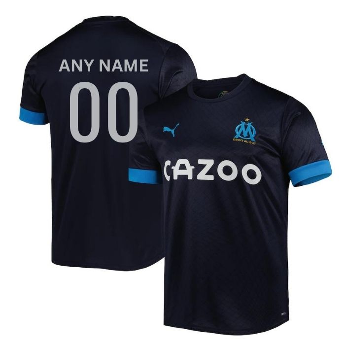 Olympique Marseille Unisex Shirt  Away Customized Jersey - Blue