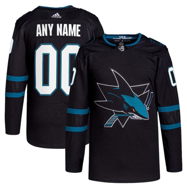 San Jose Sharks Unisex Alternate Primegreen Pro Custom Jersey - Black