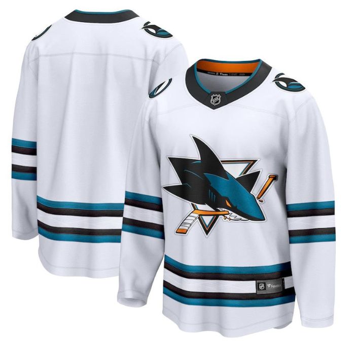 San Jose Sharks Unisex Away Premier Breakaway Customized Jersey - White