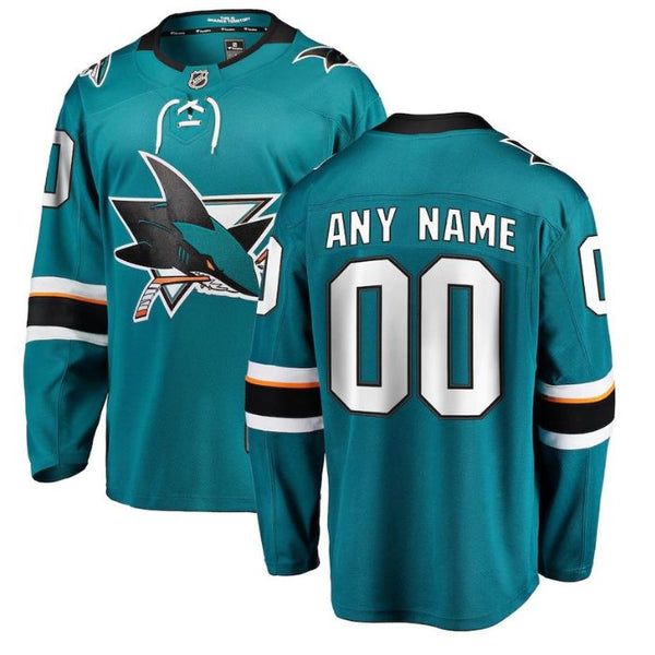 San Jose Sharks Unisex Home Breakaway Customized Jersey - Teal