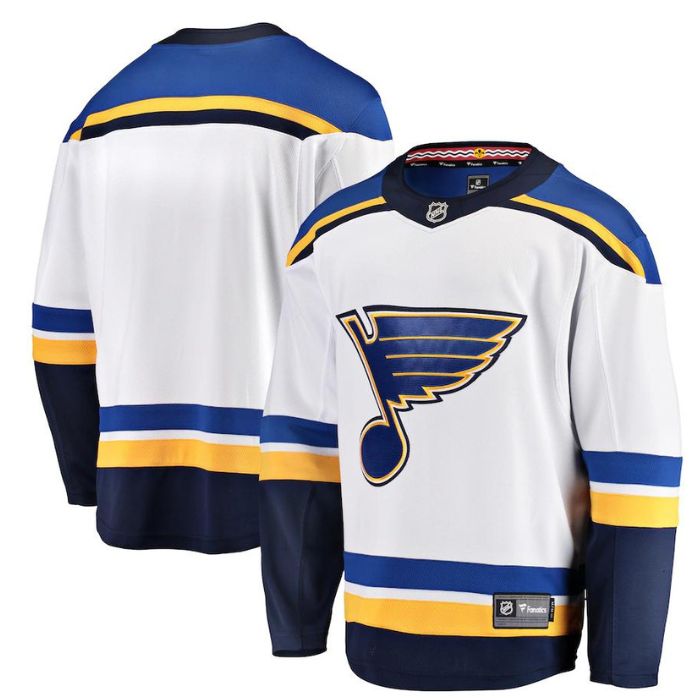 St. Louis Blues Unisex Breakaway Away Custom Jersey - White St. Louis Blues Unisex Breakaway Away Custom Jersey - White