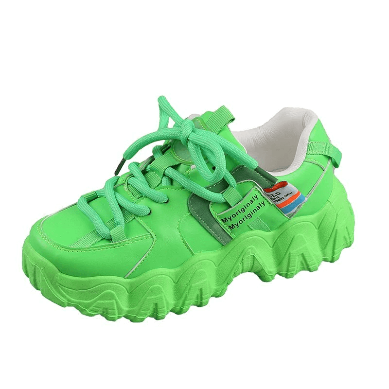 Platform Women Sneakers white Green running Shoes 2020 Women Thick Sole Tennis Chunky Shoes Basket Femme women sports shoes